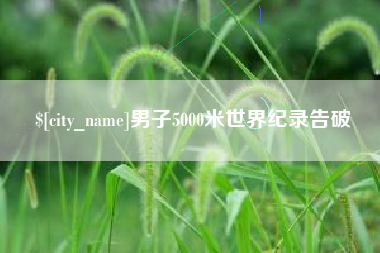 揭阳男子5000米世界纪录告破