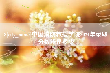 揭阳中国消防救援学院2024年录取分数线是多少