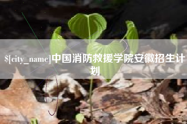 揭阳中国消防救援学院安徽招生计划