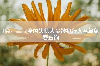 揭阳全国失信人员被执行人名单免费查询