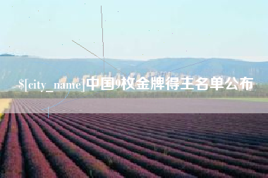 揭阳中国9枚金牌得主名单公布