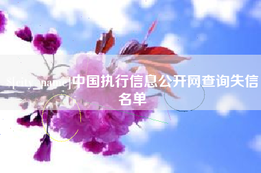 揭阳中国执行信息公开网查询失信名单