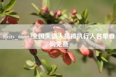 揭阳全国失信人员被执行人名单查询免费