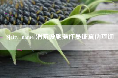 揭阳消防设施操作员证真伪查询