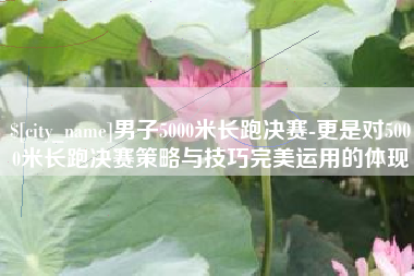 揭阳男子5000米长跑决赛-更是对5000米长跑决赛策略与技巧完美运用的体现