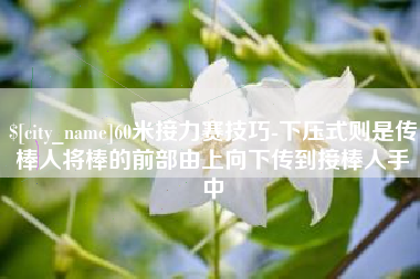 揭阳60米接力赛技巧-下压式则是传棒人将棒的前部由上向下传到接棒人手中